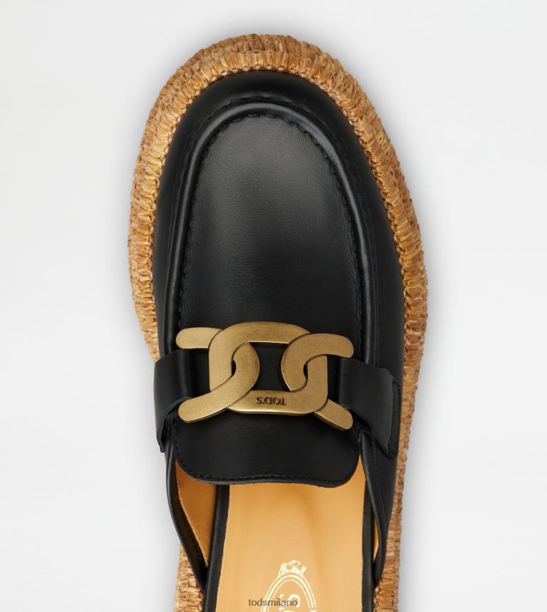 donnenero Tod's Sabot con plateau Kate in pelle P66X8B227