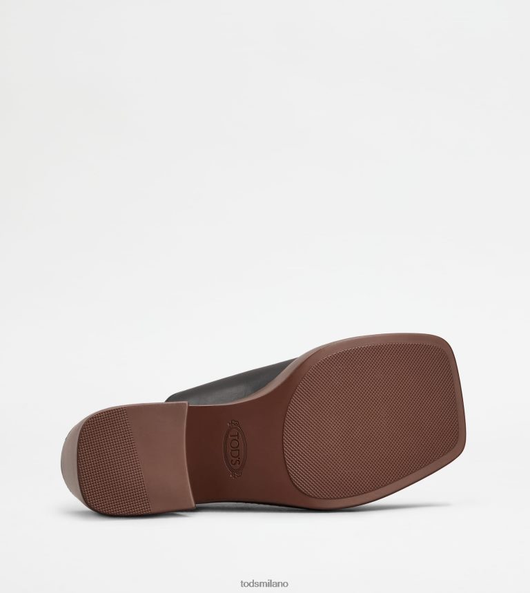 donnenero Tod's sabot con plateau in pelle con tacco P66X8B222