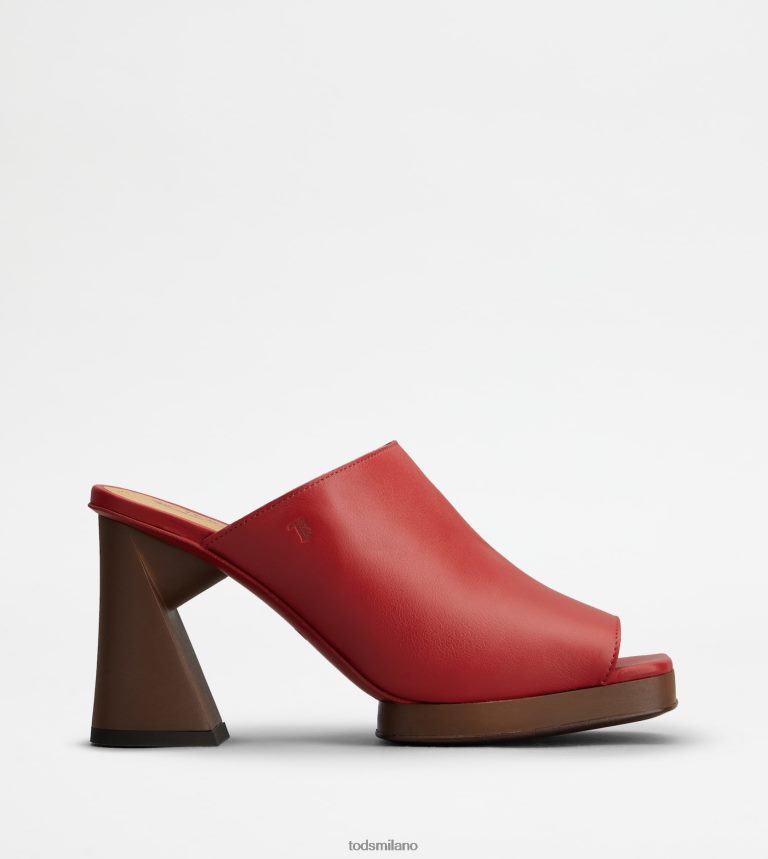donnerosso Tod's sabot con plateau in pelle con tacco P66X8B221