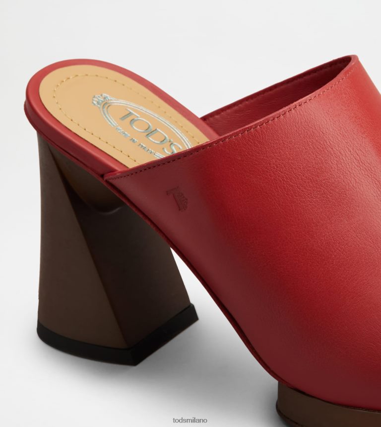 donnerosso Tod's sabot con plateau in pelle con tacco P66X8B221