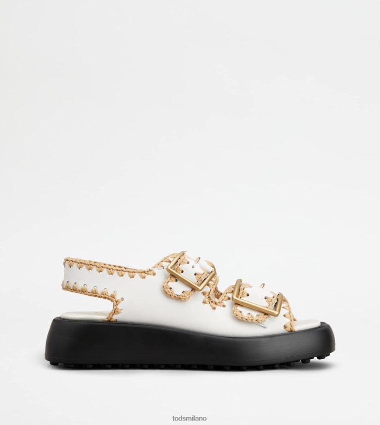 donnebianco Tod's sandali con doppio cinturino in pelle P66X8B204