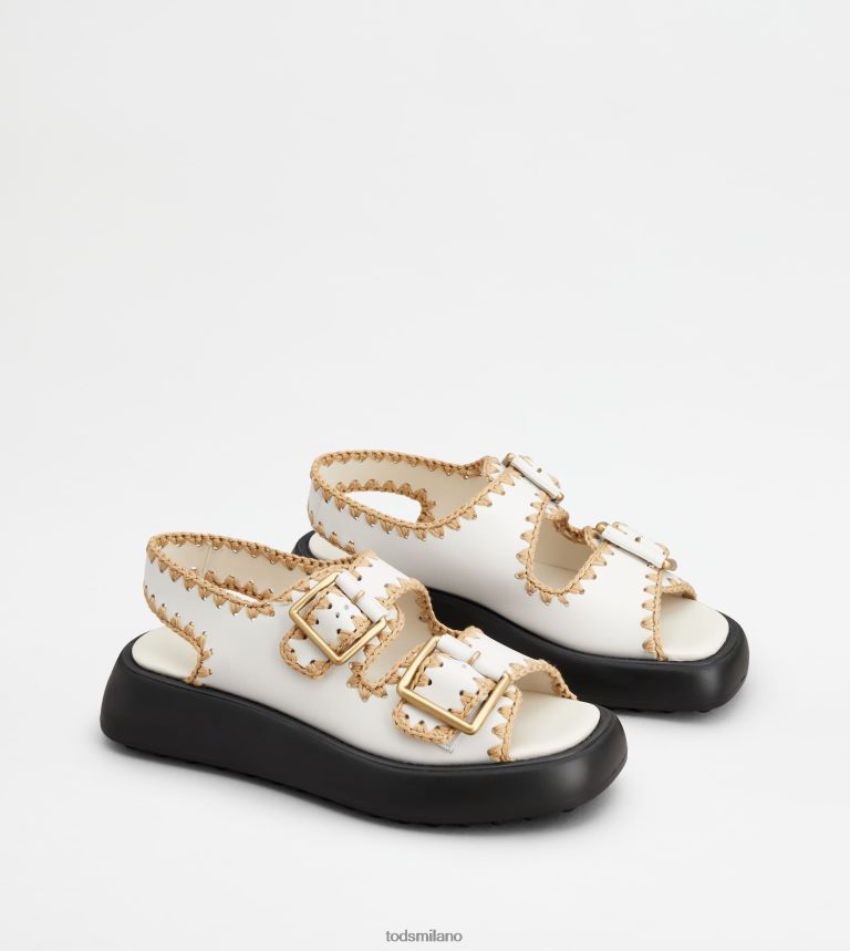 donnebianco Tod's sandali con doppio cinturino in pelle P66X8B204