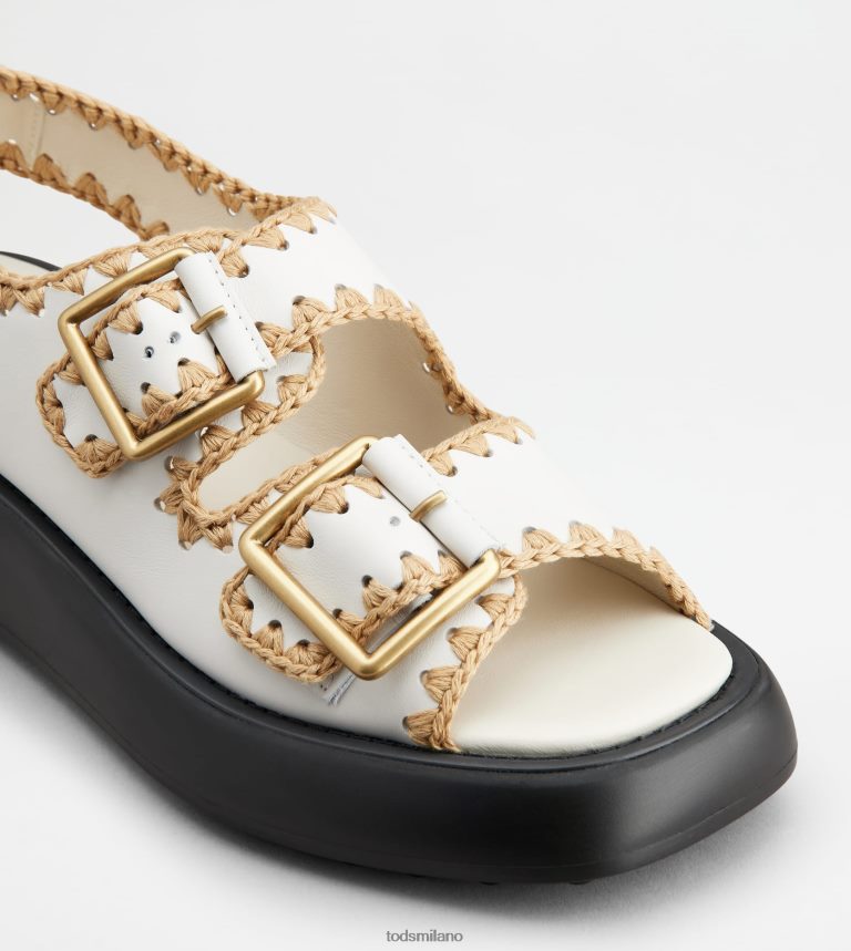 donnebianco Tod's sandali con doppio cinturino in pelle P66X8B204