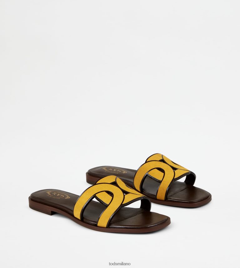 donnegiallo Tod's sandali in pelle scamosciata P66X8B217