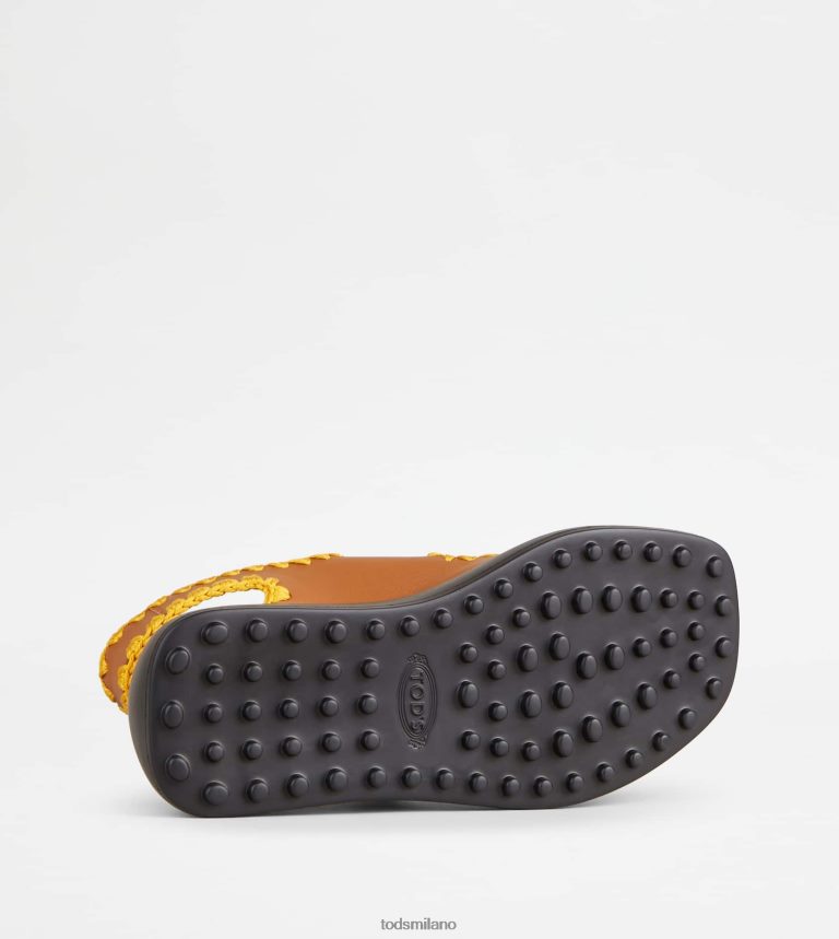 donnemarrone Tod's sandali con doppio cinturino in pelle P66X8B202