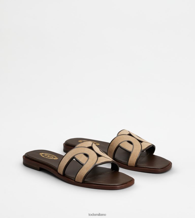 donnemarrone Tod's sandali in pelle scamosciata P66X8B214