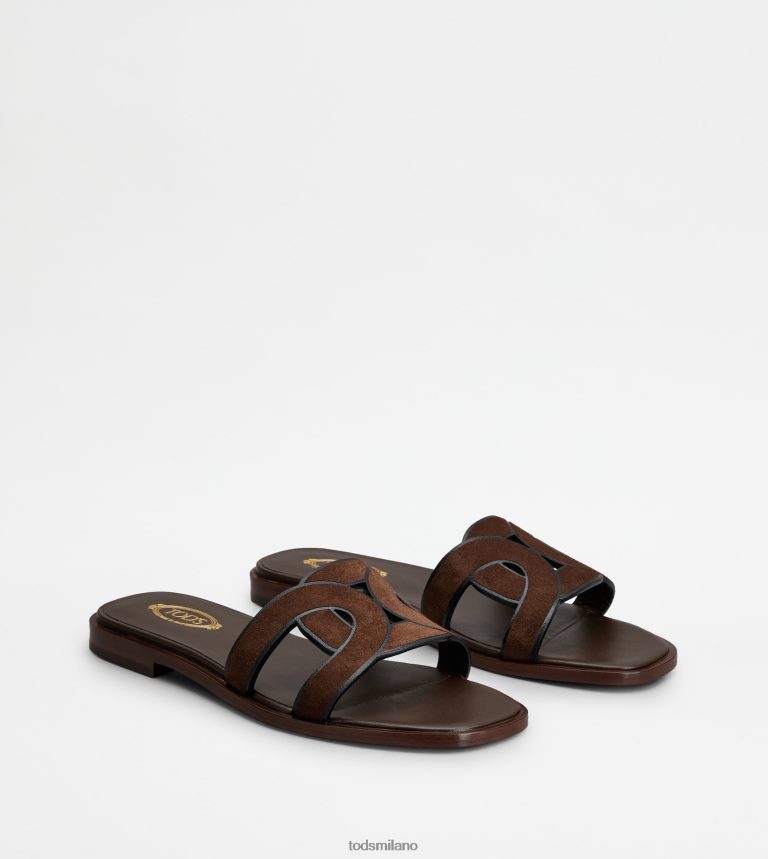donnemarrone Tod's sandali in pelle scamosciata P66X8B216