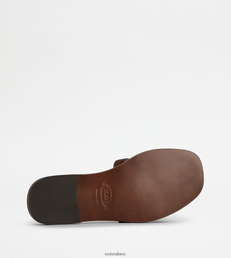 donnemarrone Tod's sandali in pelle scamosciata P66X8B216