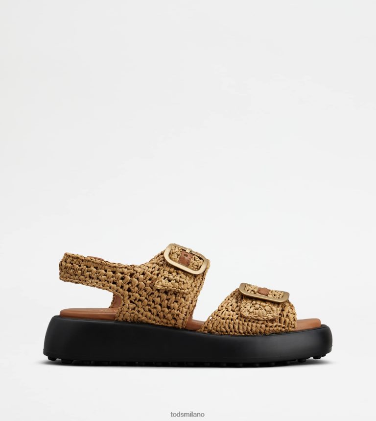 donnemarrone Tod's sandali in rafia P66X8B205