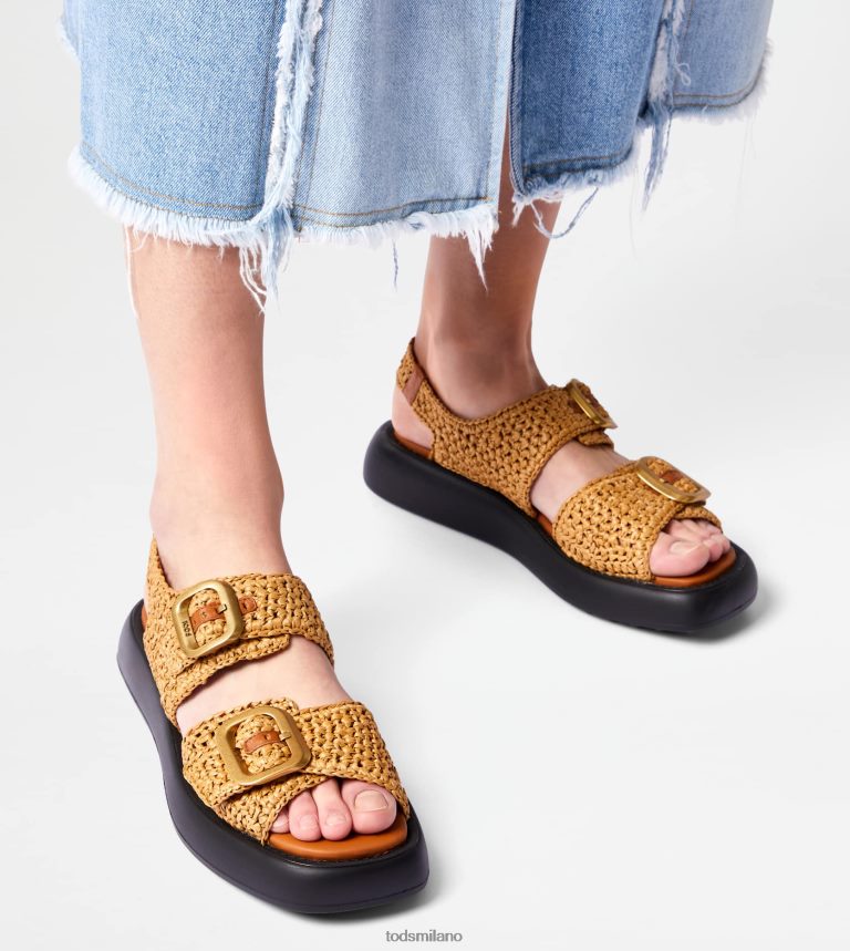 donnemarrone Tod's sandali in rafia P66X8B205
