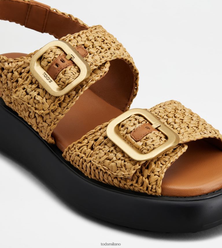 donnemarrone Tod's sandali in rafia P66X8B205