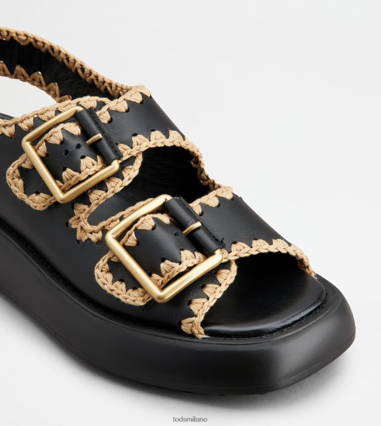 donnenero Tod's sandali con doppio cinturino in pelle P66X8B203