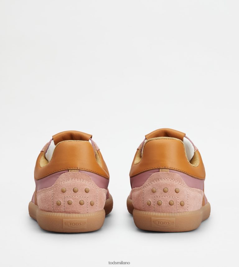 donnearancione/rosa Tod's sneakers con linguetta in camoscio e tessuto P66X8B140