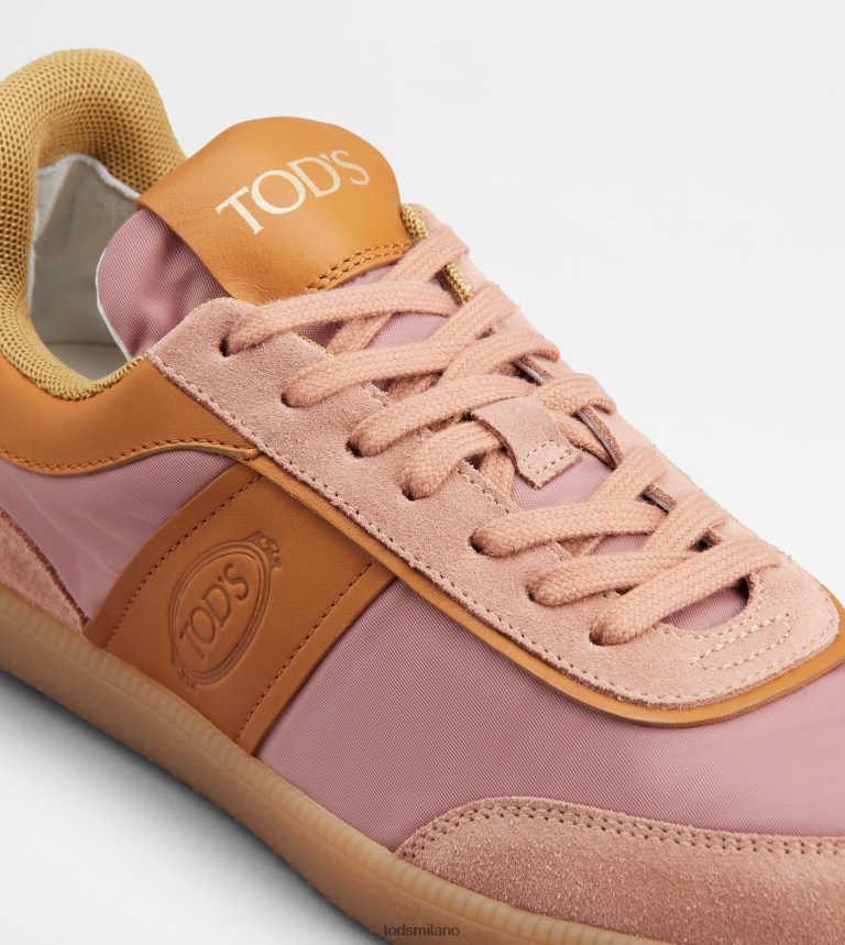 donnearancione/rosa Tod's sneakers con linguetta in camoscio e tessuto P66X8B140