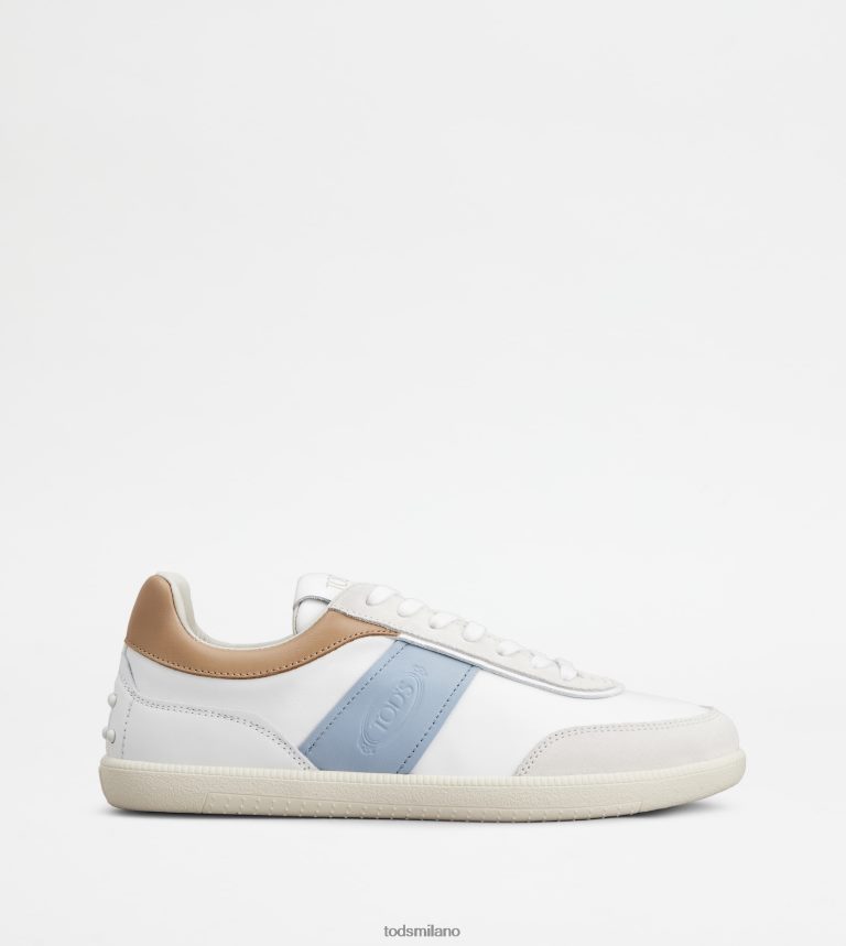 donneazzurro/bianco/beige Tod's sneakers con linguetta in pelle scamosciata P66X8B138