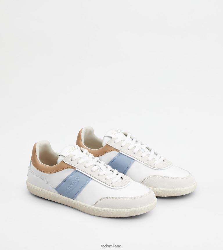 donneazzurro/bianco/beige Tod's sneakers con linguetta in pelle scamosciata P66X8B138