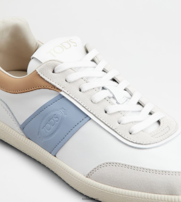 donneazzurro/bianco/beige Tod's sneakers con linguetta in pelle scamosciata P66X8B138