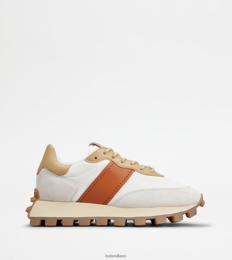donnebianco/beige/arancione Tod's sneakers 1t in camoscio e tessuto P66X8B131