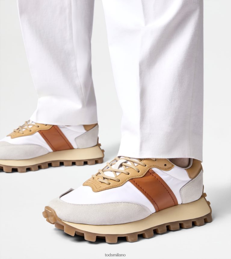 donnebianco/beige/arancione Tod's sneakers 1t in camoscio e tessuto P66X8B131