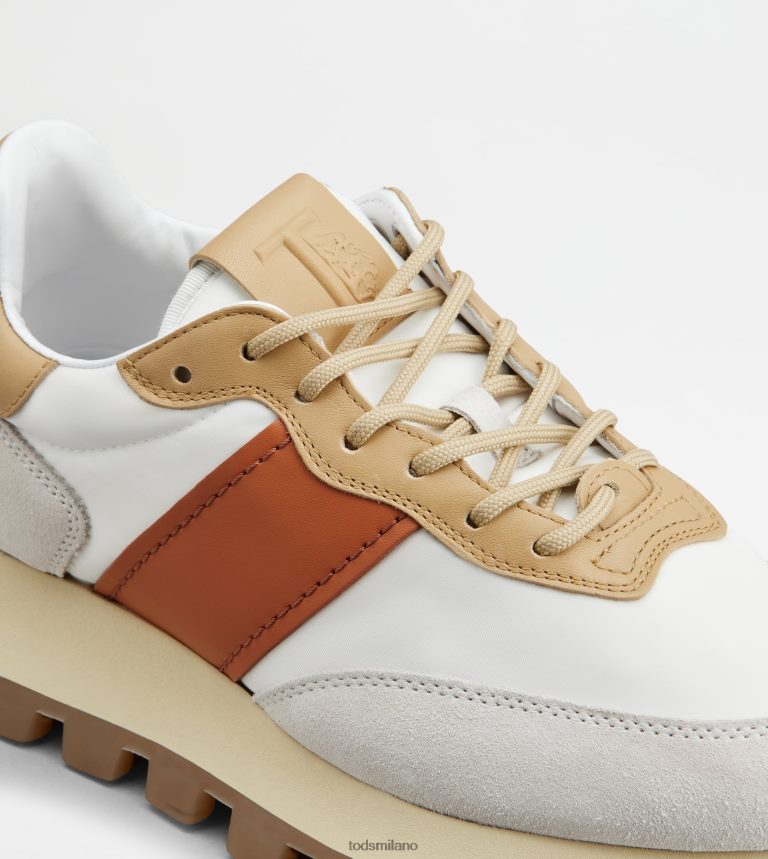 donnebianco/beige/arancione Tod's sneakers 1t in camoscio e tessuto P66X8B131