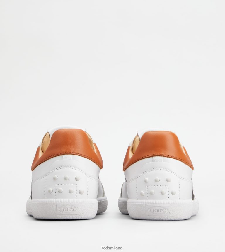 donnebianco/nero/marrone Tod's sneakers con linguetta in pelle P66X8B137