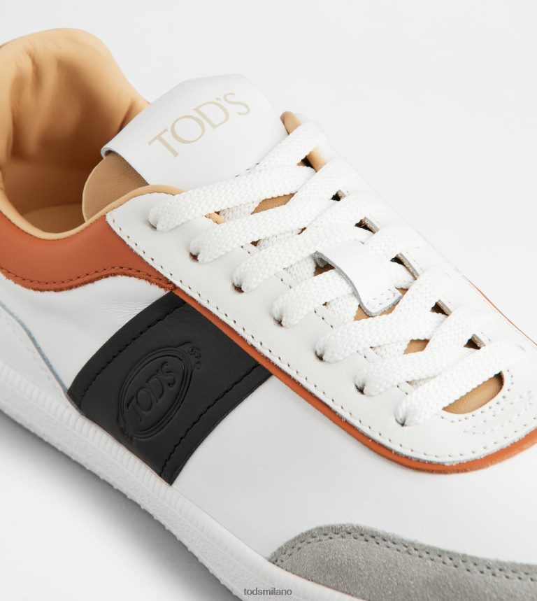 donnebianco/nero/marrone Tod's sneakers con linguetta in pelle P66X8B137