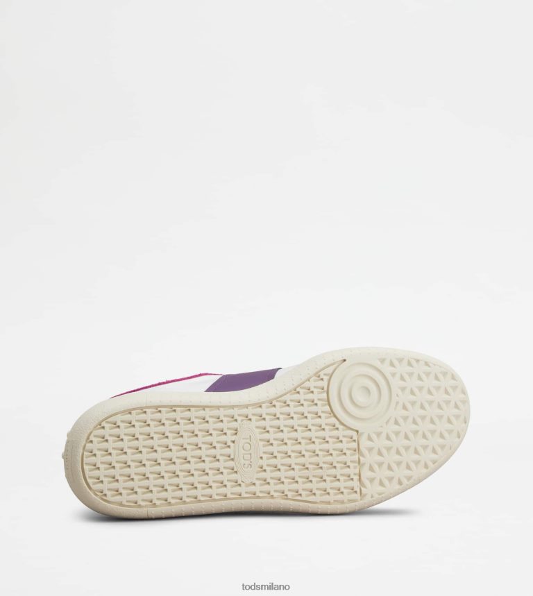 donnebianco/viola Tod's sneakers con linguetta in pelle P66X8B142