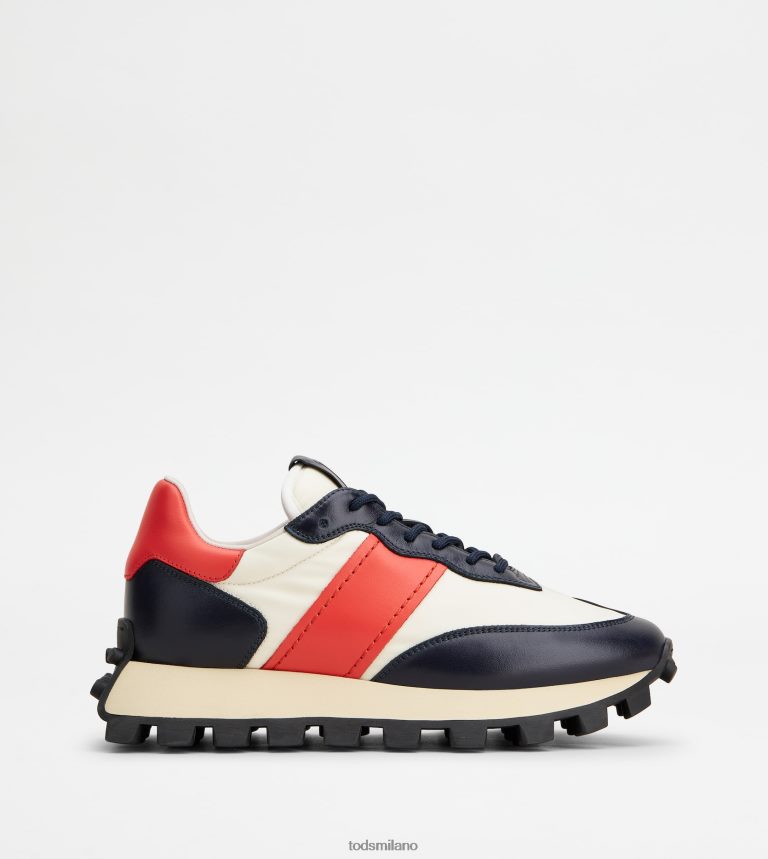 donneblu/rosso/bianco Tod's sneakers 1t in pelle e tessuto P66X8B132