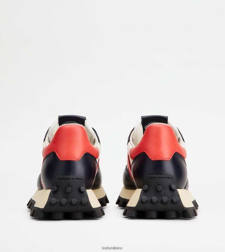 donneblu/rosso/bianco Tod's sneakers 1t in pelle e tessuto P66X8B132