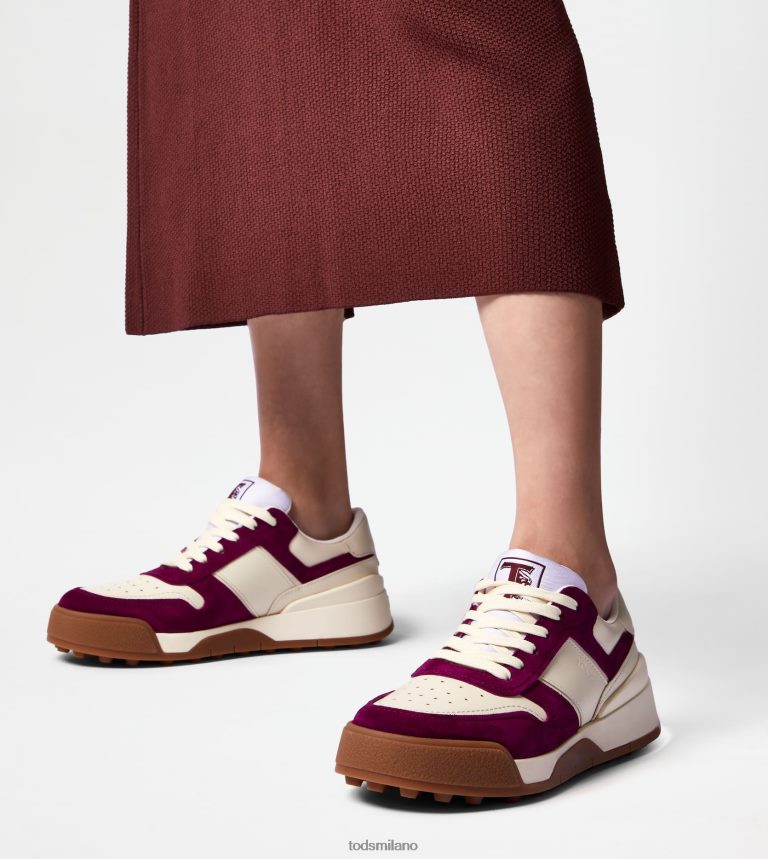 donnebordeaux/bianco sporco/bianco Tod's sneakers in pelle liscia e camoscio P66X8B144