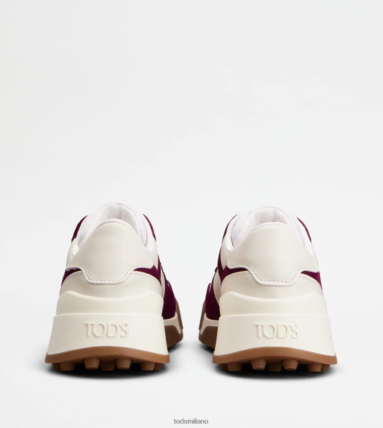 donnebordeaux/bianco sporco/bianco Tod's sneakers in pelle liscia e camoscio P66X8B144