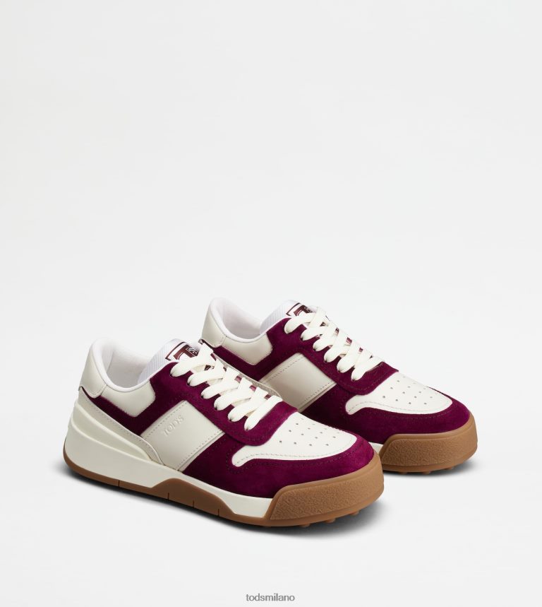 donnebordeaux/bianco sporco/bianco Tod's sneakers in pelle liscia e camoscio P66X8B144