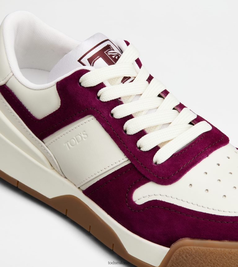 donnebordeaux/bianco sporco/bianco Tod's sneakers in pelle liscia e camoscio P66X8B144