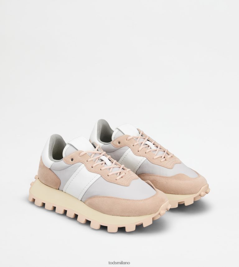 donnegrigio/bianco/beige Tod's sneakers 1t in camoscio e tessuto P66X8B148