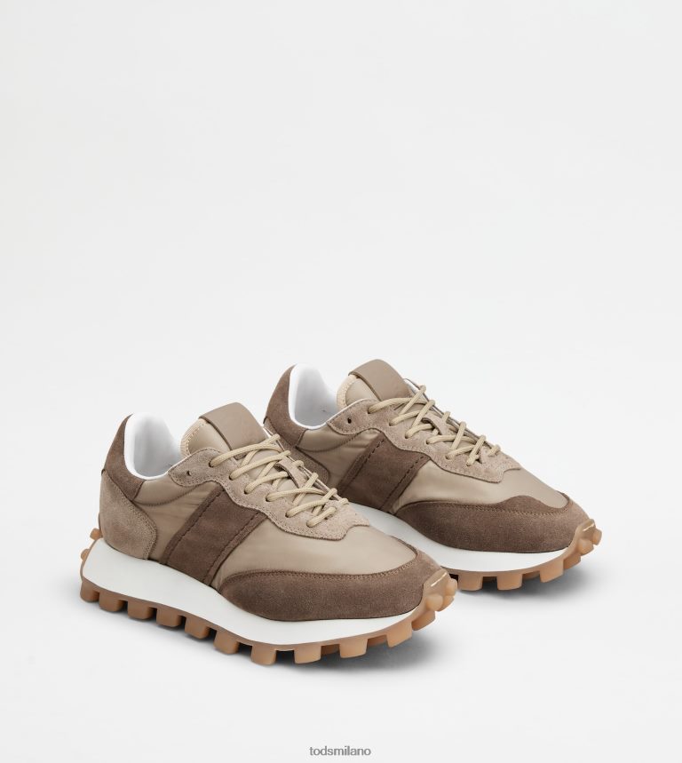donnemarrone/beige Tod's sneakers 1t in camoscio e tessuto P66X8B136
