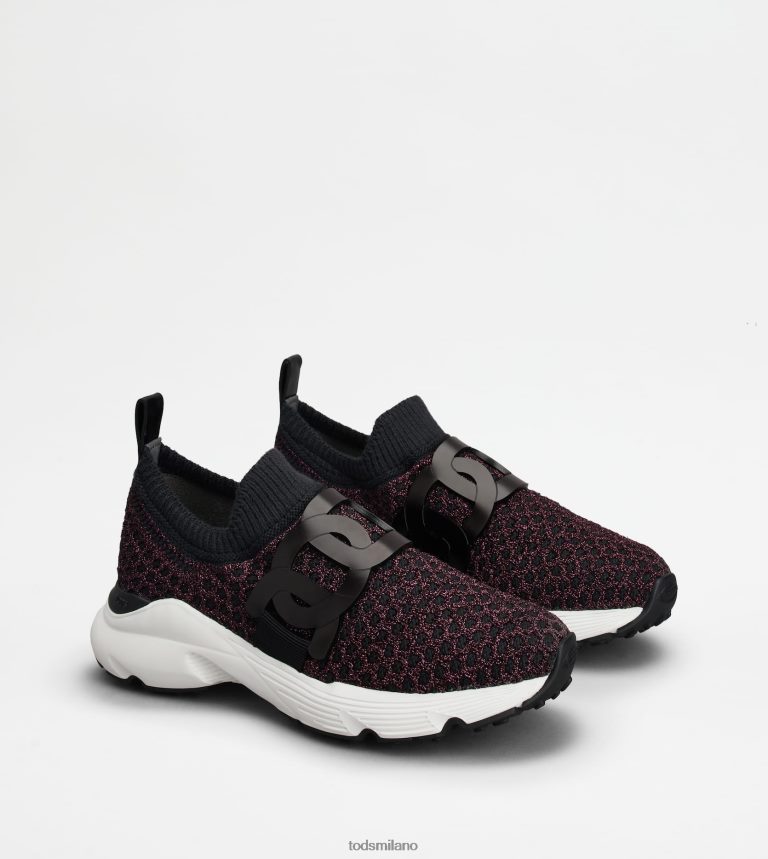 donnenero/rosa Tod's sneakers kate in tessuto tecnico mix lurex P66X8B128