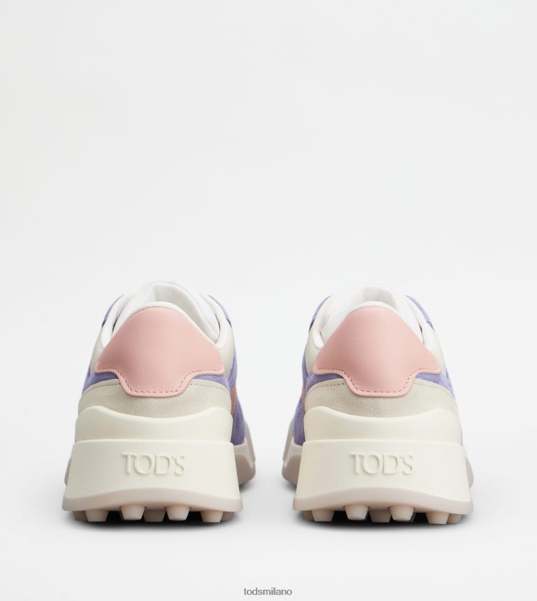 donneviola/rosa/bianco sporco Tod's sneakers in camoscio e pelle liscia P66X8B145