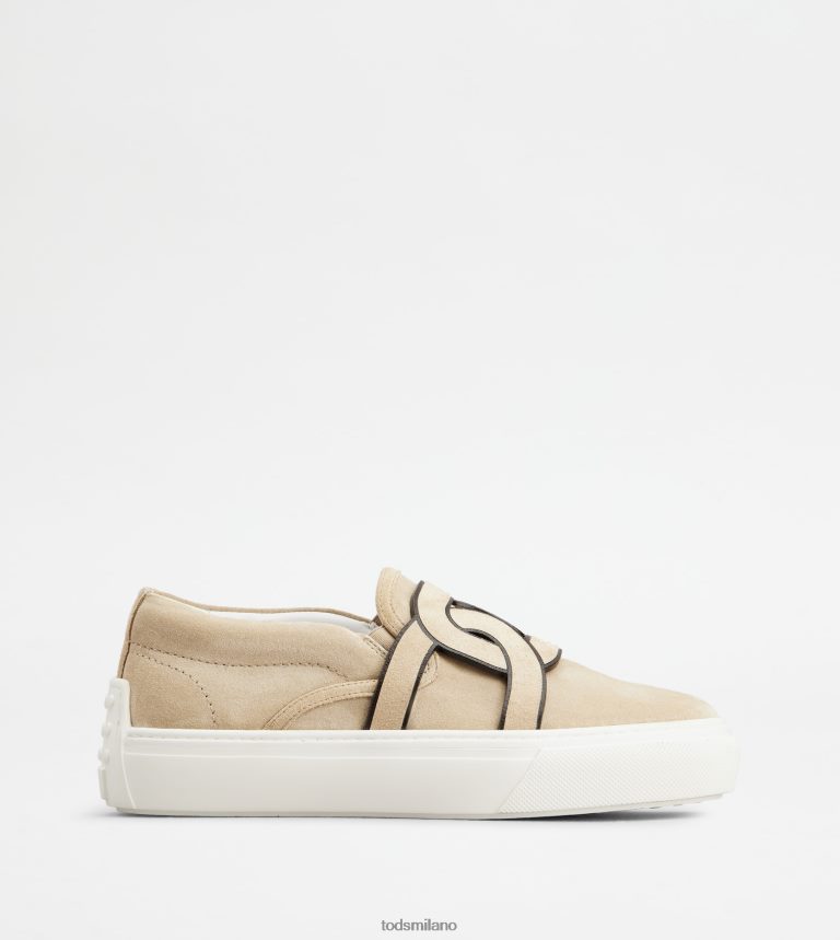 donnebeige Tod's slip-on Kate in pelle scamosciata P66X8B151