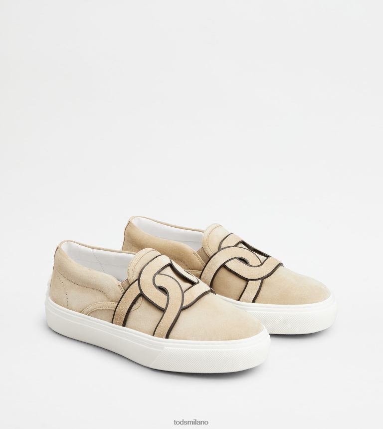 donnebeige Tod's slip-on Kate in pelle scamosciata P66X8B151
