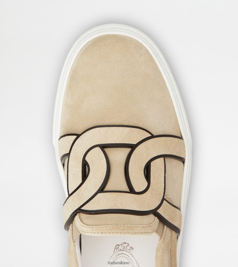 donnebeige Tod's slip-on Kate in pelle scamosciata P66X8B151