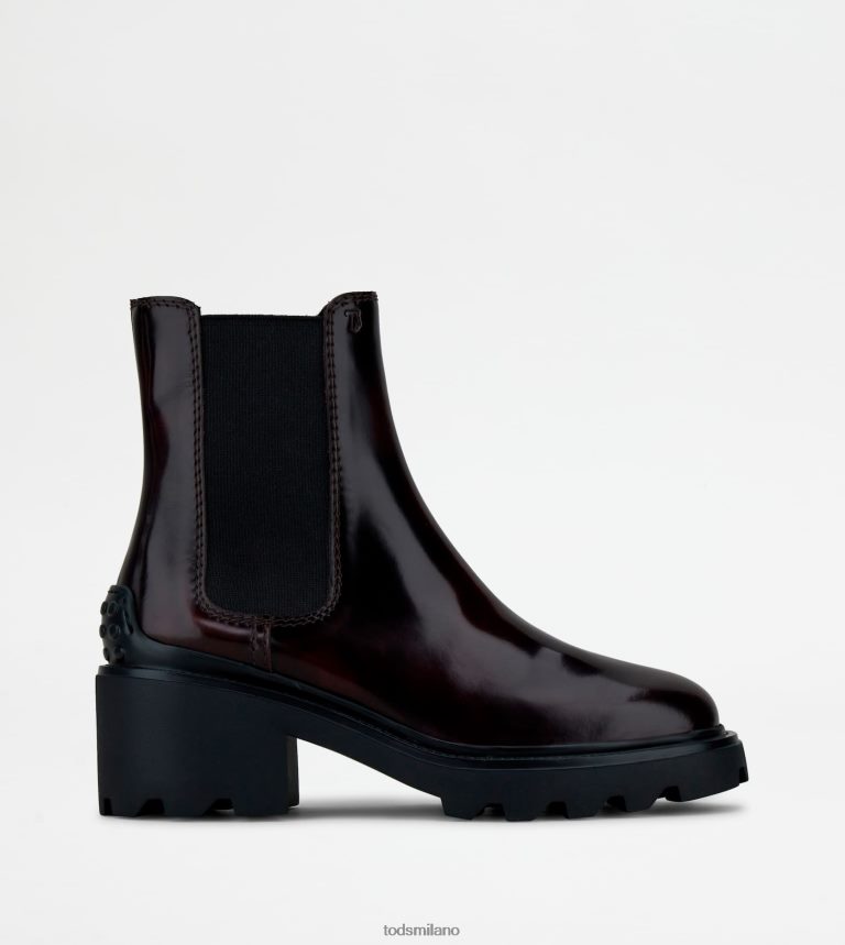 donneBorgogna Tod's stivaletti in pelle P66X8B166