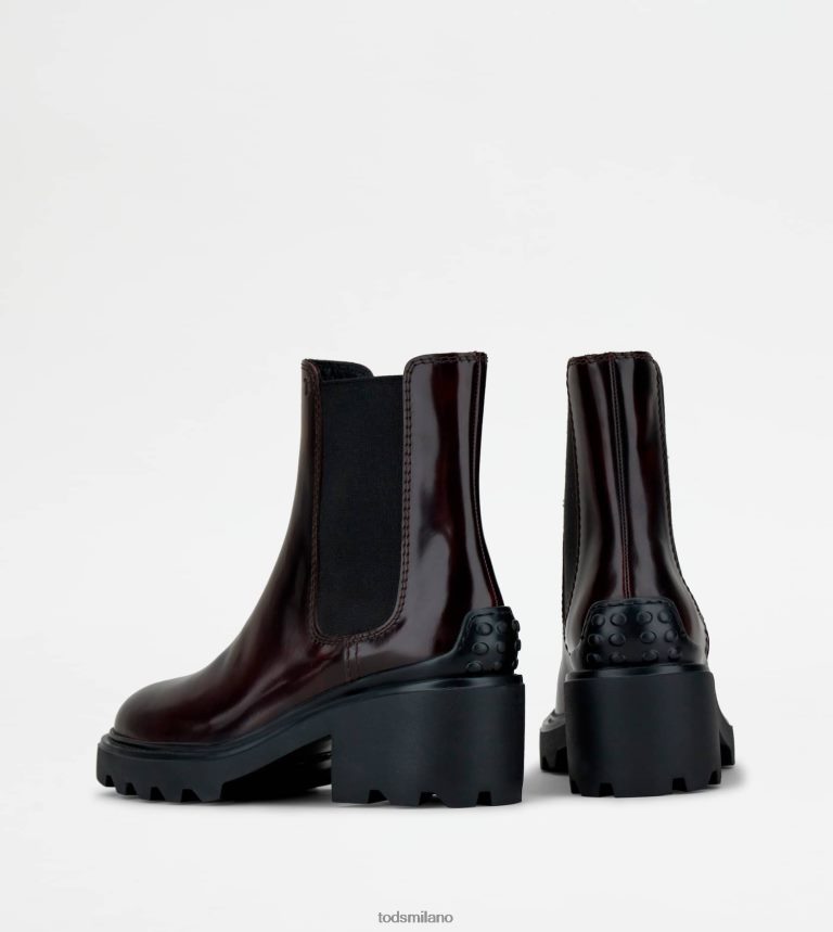 donneBorgogna Tod's stivaletti in pelle P66X8B166