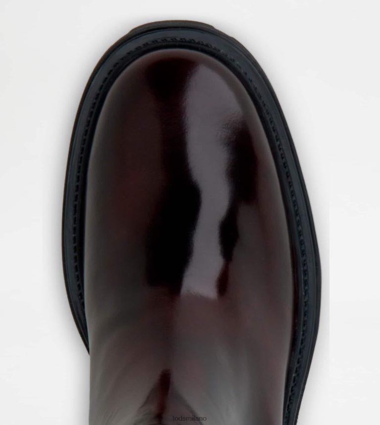 donneBorgogna Tod's stivaletti in pelle P66X8B166
