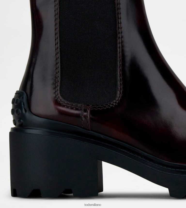 donneBorgogna Tod's stivaletti in pelle P66X8B166