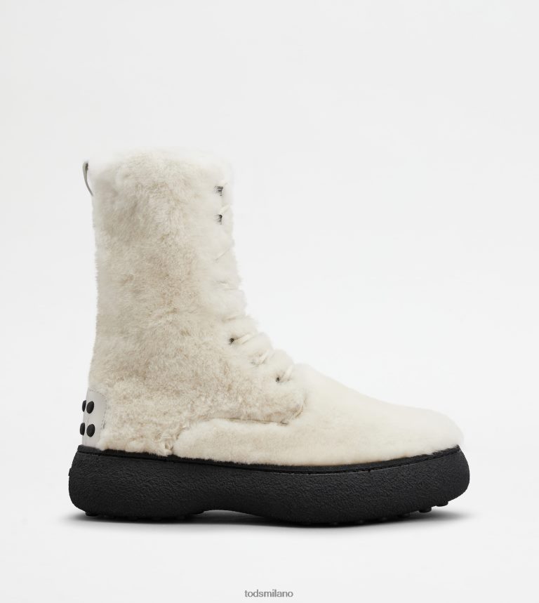 donnebianco Tod's w. G. stivaletti stringati in montone P66X8B173