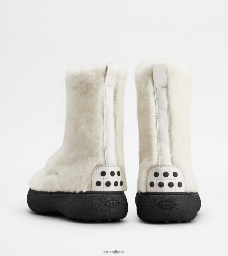 donnebianco Tod's w. G. stivaletti stringati in montone P66X8B173