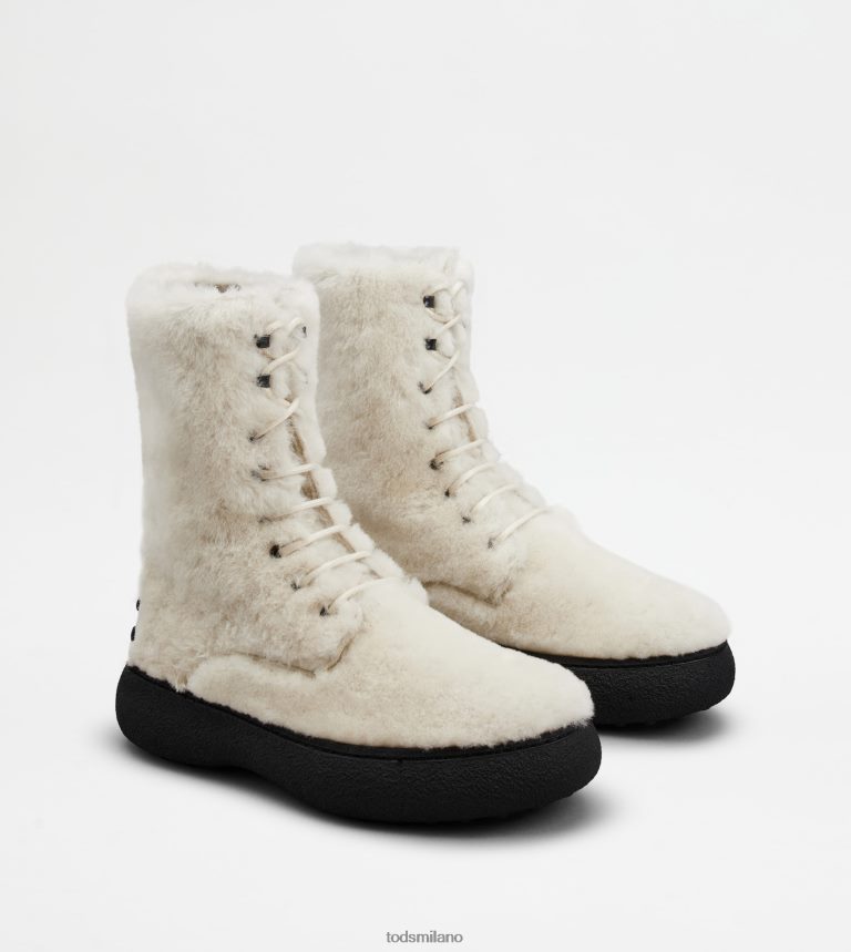 donnebianco Tod's w. G. stivaletti stringati in montone P66X8B173