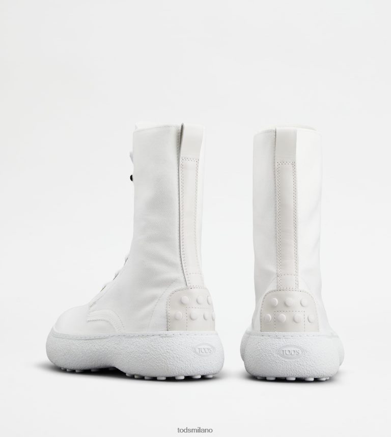 donnebianco Tod's w. G. stivaletti stringati in tela e pelle P66X8B152