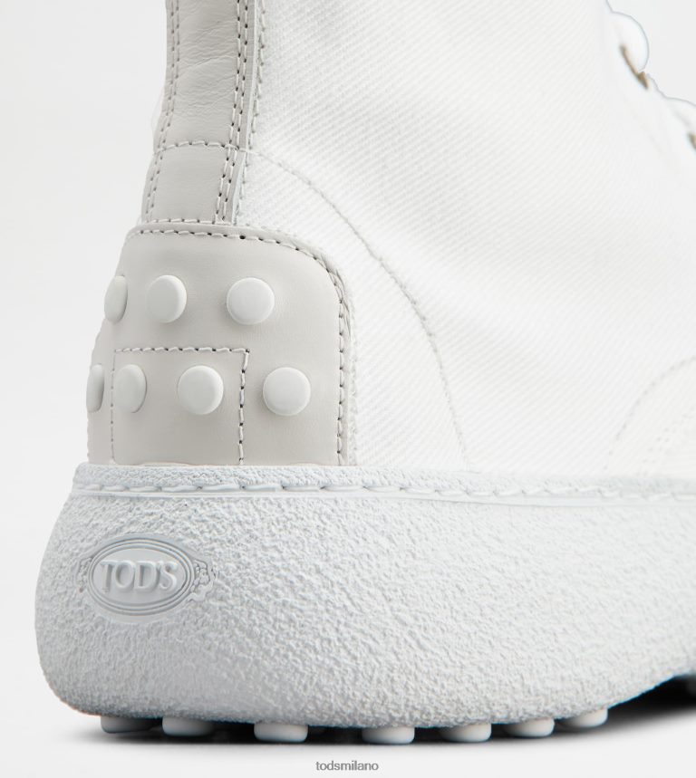donnebianco Tod's w. G. stivaletti stringati in tela e pelle P66X8B152