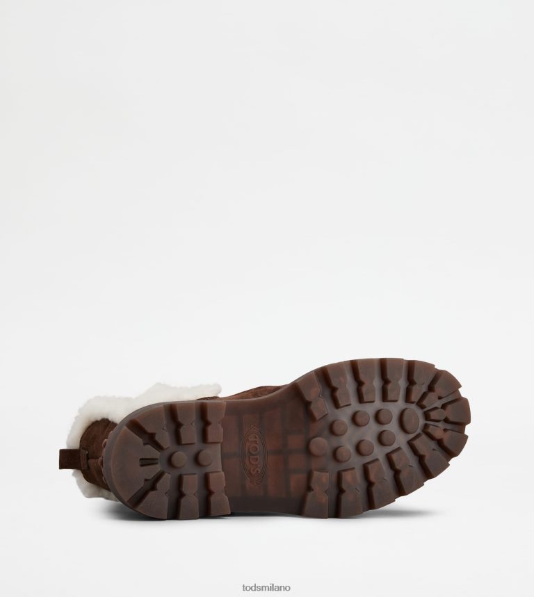 donnemarrone Tod's stivali chelsea in pelle scamosciata e montone P66X8B176